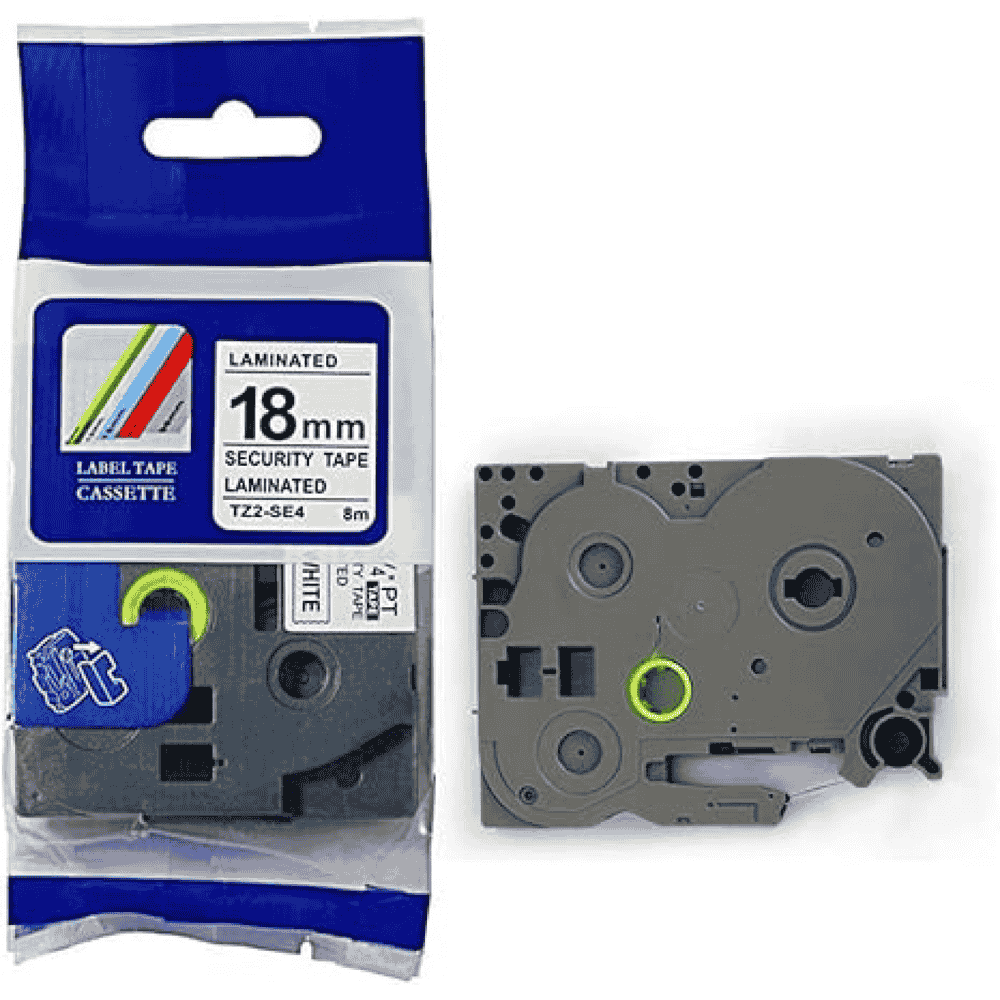 Brother TZe-SE4 18mm Black on white Tape2