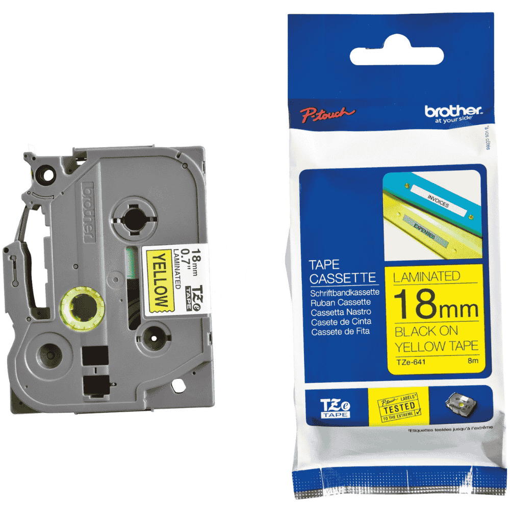 Brother TZE-641 18mm x 8m Black on Yellow 2