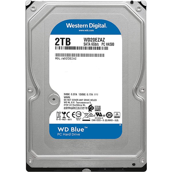 Western Digital 2TB WD Blue PC Hard Drive HDD - 5400 RPM, SATA 6 Gb/s, 256 MB Cache, 3.53
