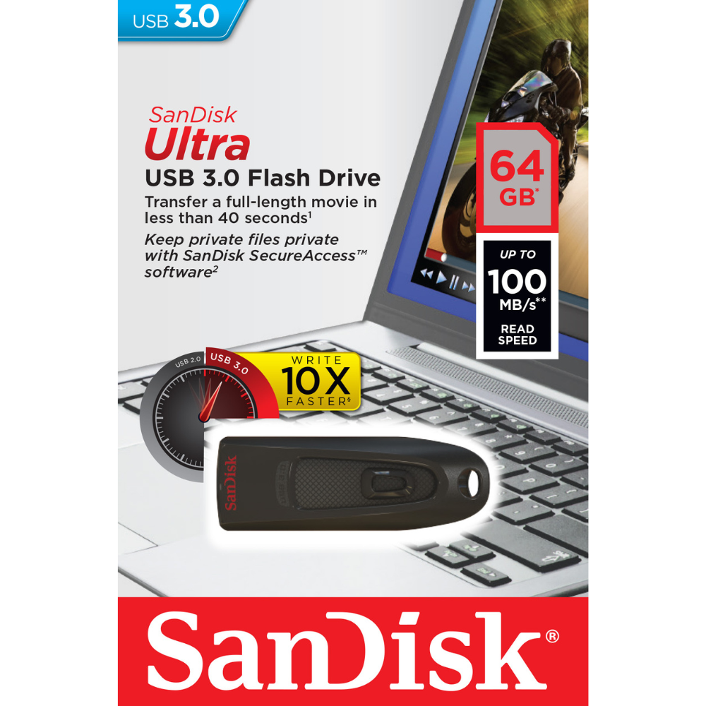 SanDisk - SDCZ48-064G-UAM46 64GB Ultra USB 3.0 Flash Drive - SDCZ48-064G-UAM46 2
