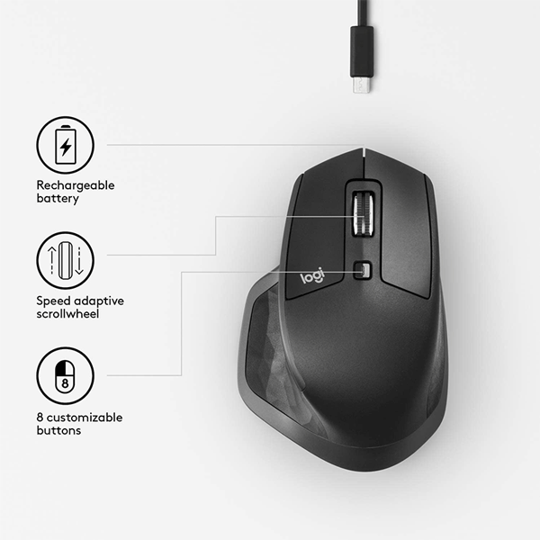Logitech MX Master 2S Bluetooth Mouse - Graphite (910-005139)4