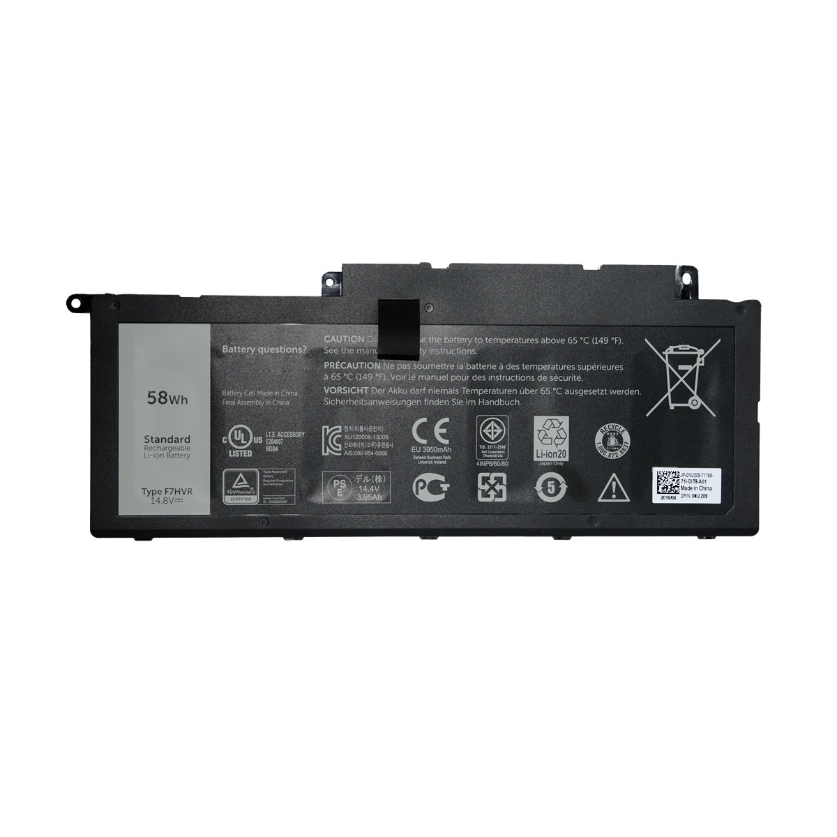  58Wh 4Cell Dell F7HVR Battery