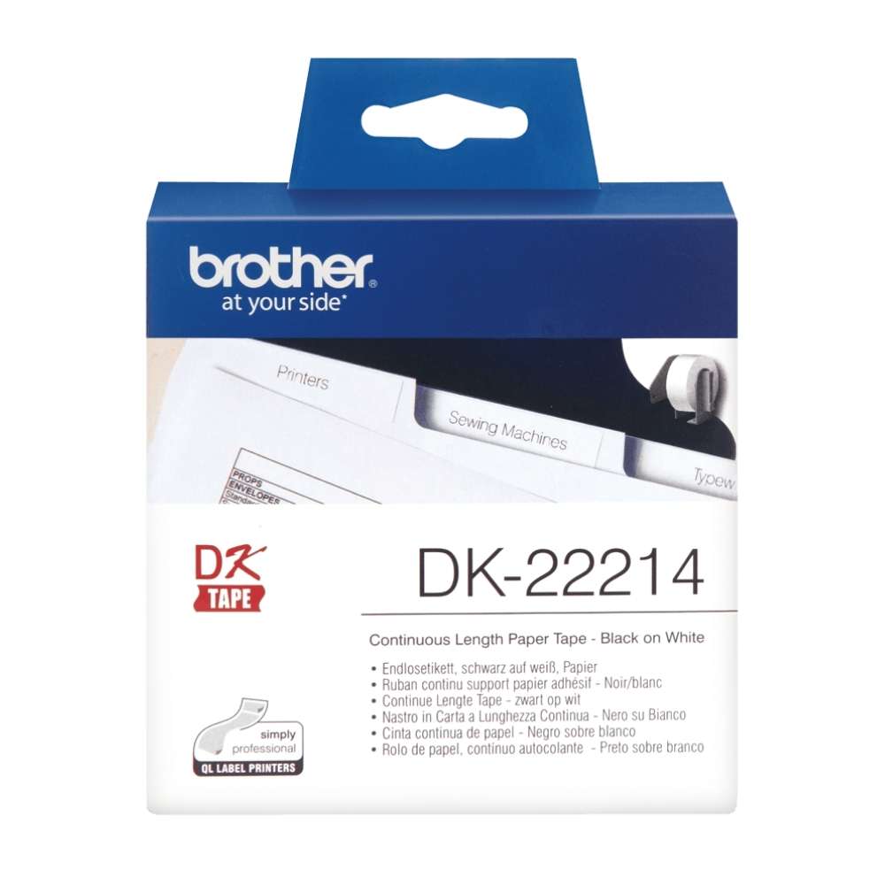 Brother DK-22214 Black On  White 12mm Tape3