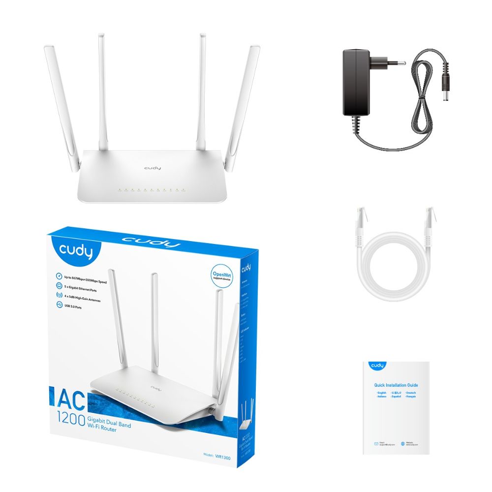 CUDY AC1200 WR1300 Gigabit Mesh Wi-Fi Router