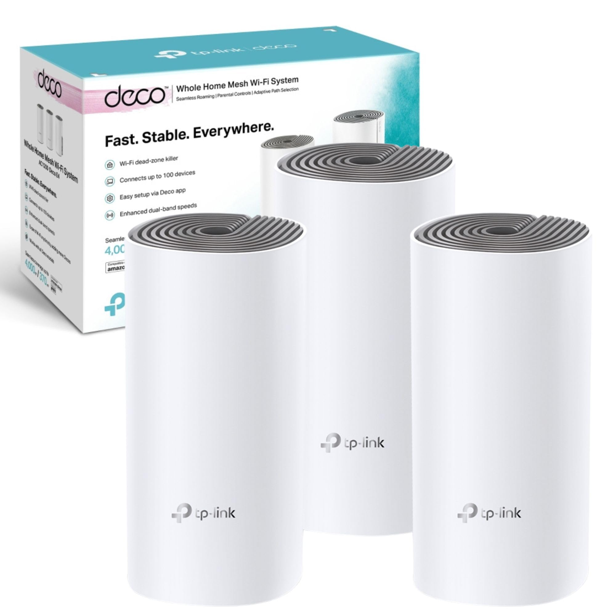 TP-Link Deco E4 AC1200 Whole Home Mesh Wi-Fi System (3 Pack) - TL-DECO E4 (3-PACK)0