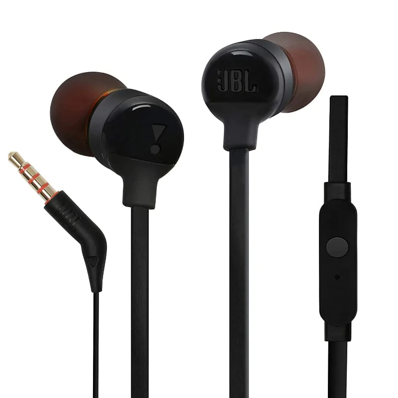 JBL Tune 110 Earphones-Black JBLT110BLK