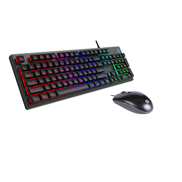 HP KM300F Wired Gaming Keyboard & Mouse Combo, Membrane Backlit, 26 Keys Anti-Ghosting, 3 LED Indicators & 3D 6K USB Mouse with 6400DPI, Six-Speed Cyclic Resolution Switching (8AA01AA)0