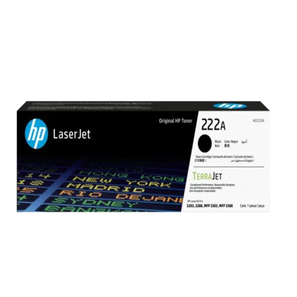 HP 222A Black Original LaserJet Toner Cartridge - W2220A