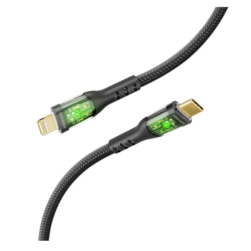 Promate 27W Power Delivery USB-C to Lightning Cable-TransLine-Ci