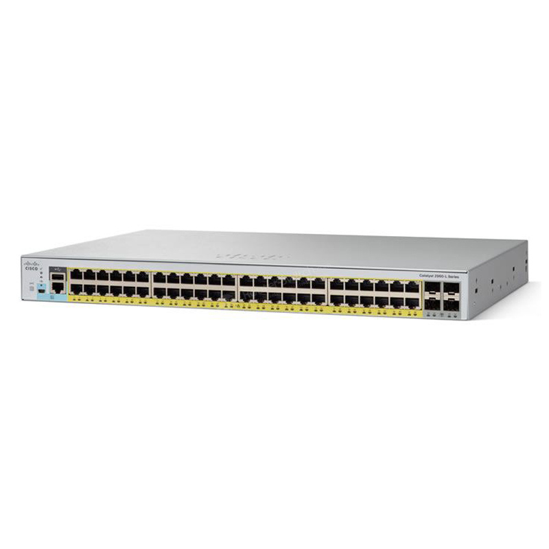 Cisco Catalyst 2960L-48PS-LL Network Switch, 48 Gigabit Ethernet PoE+ Ports-WS-C2960L-48PS-LL3