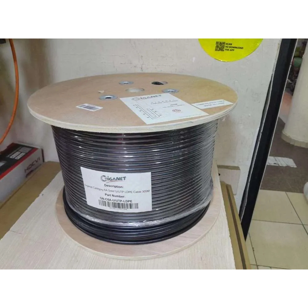 Giganet Category 6A Solid U/UTP Outdoor LDPE Cable – 305m Drum-GN-C6A-U/UTP-LDPE