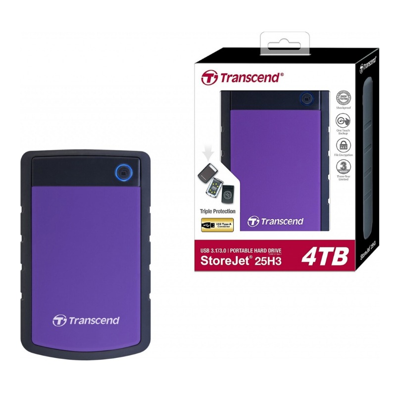 Transcend 4TB Storejet 2.5H3P USB 3.0 2.5 inch Portable Hard Disk Drive3