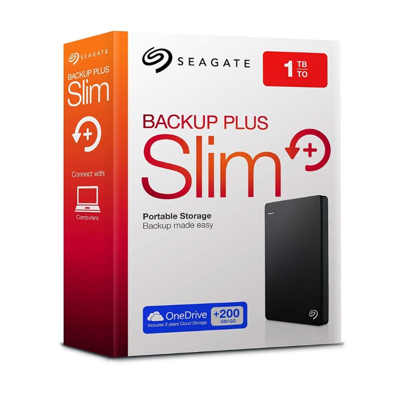 Seagate 1 TB Backup Plus USB 3.0 Slim Portable Hard Drive - Black [STDR1000200]3