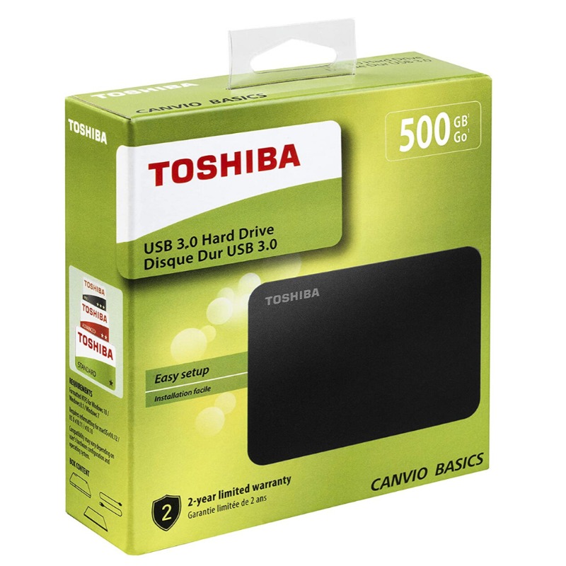 Toshiba HDTB405EK3AA 500GB Canvio Basics 2.5-Inch USB 3.0 Portable External Hard Drive - Black3