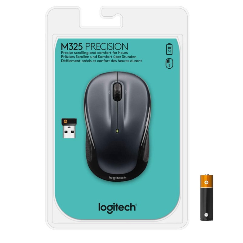 Logitech M325 Wireless Mouse Dark Grey (910-002142)0