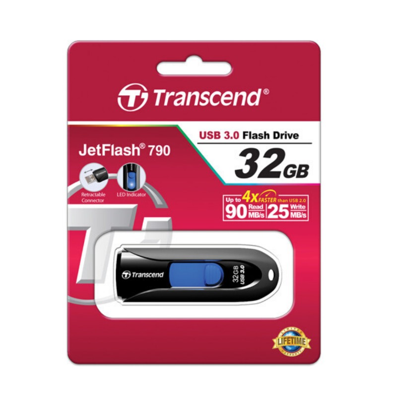 Transcend 32GB JetFlash 790 USB 3.0 Flash Drive (Black)2