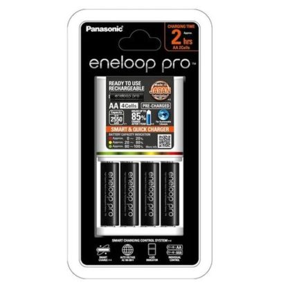 Panasonic Eneloop Pro Charger + 4 AA 2550mAh Batteries0