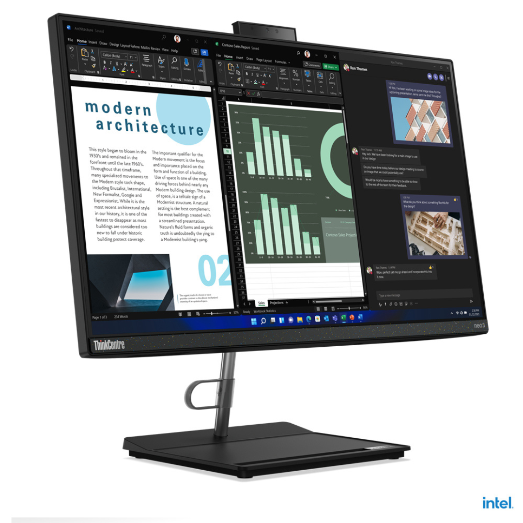 Lenovo ThinkCentre neo 30a 22, Intel Core i3 1220P, 4GB DDR4 3200, 256GB SSD M.2 2280 PCIe 4.0×4 NVMe Opal 2.0, No OS, 21.5″ FHD – 12B10044UM3