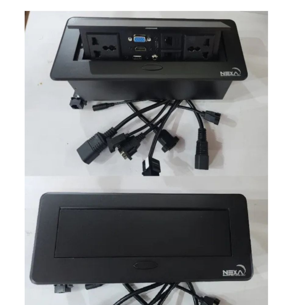 Nexa Black Pop-up Multifunction Socket with Cable Socket