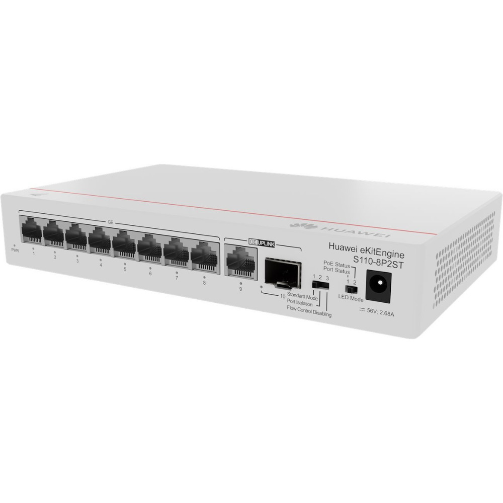 S110-8P2ST 8-Port PoE+ SMB Gigabit Switch with 2 SFP0
