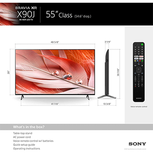 Sony Bravia X90J Series 139cm (55 Inch) Ultra HD 4K Full Array LED Google Smart TV (Dolby Vision Atmos & Alexa Compatibility, Black)(XR-55X90J)0
