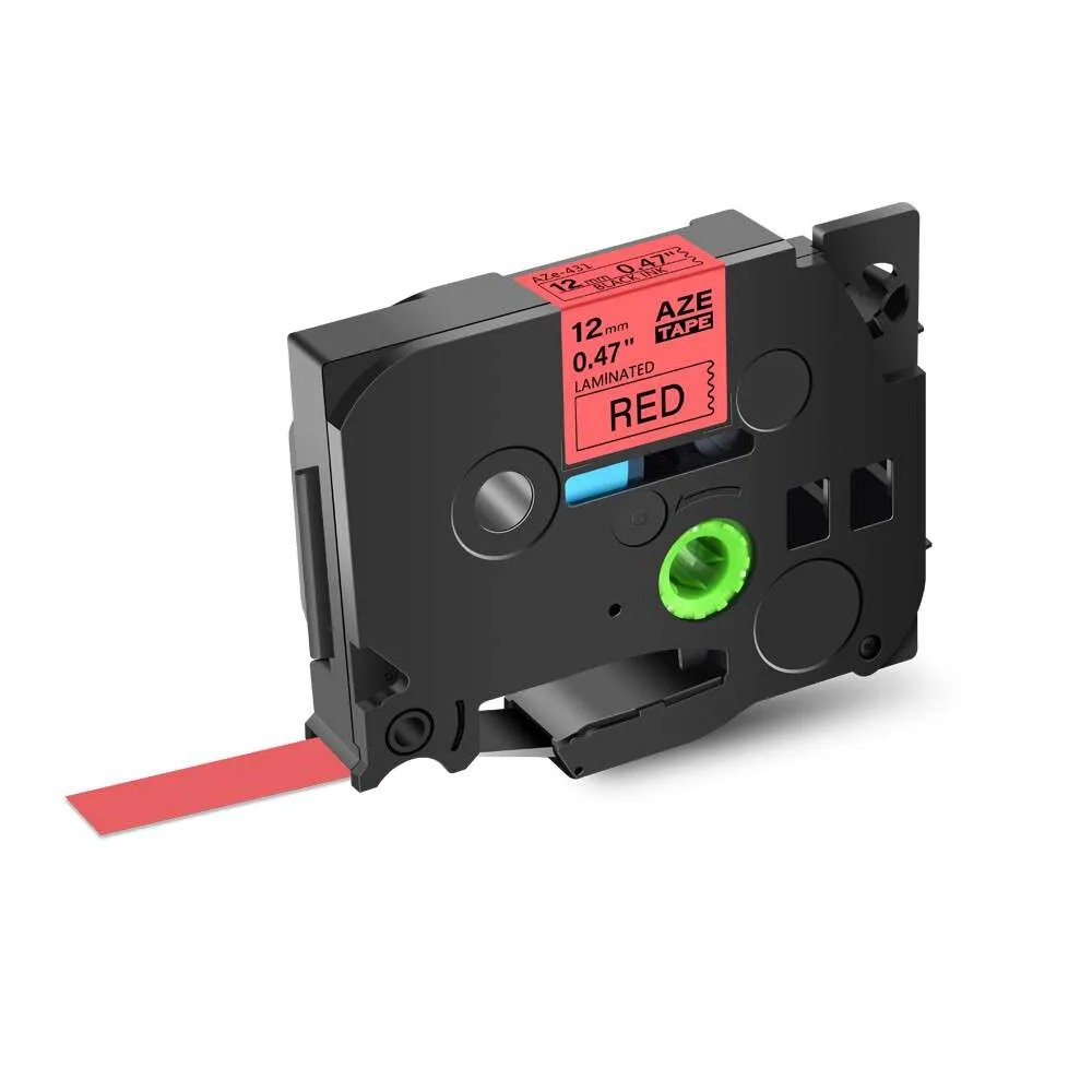 12mm x 8m black on red label tape3