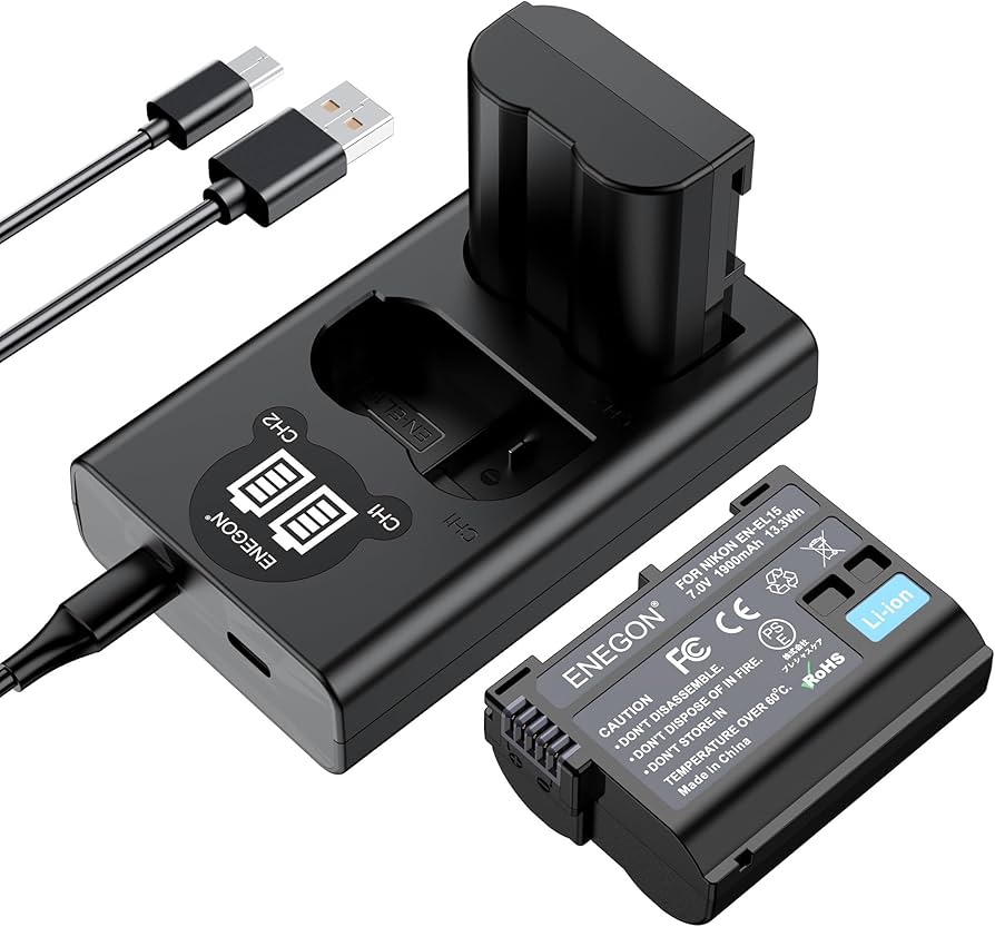 Caisi EN‑EL15c Dual Battery Charger USB Type‑C
