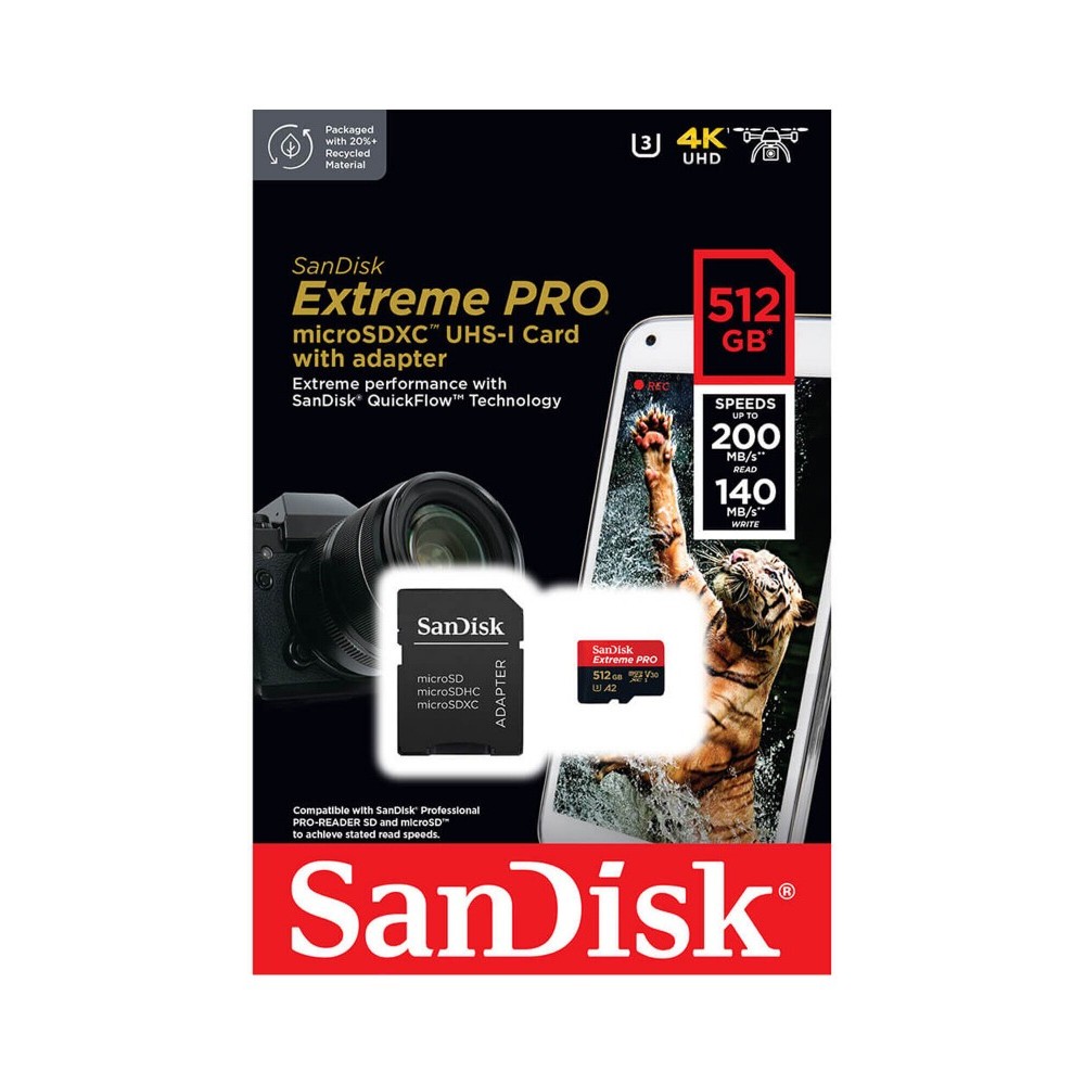 SanDisk 512GB Extreme PRO microSDXC -SDSQXCD-512G-GN6MA3