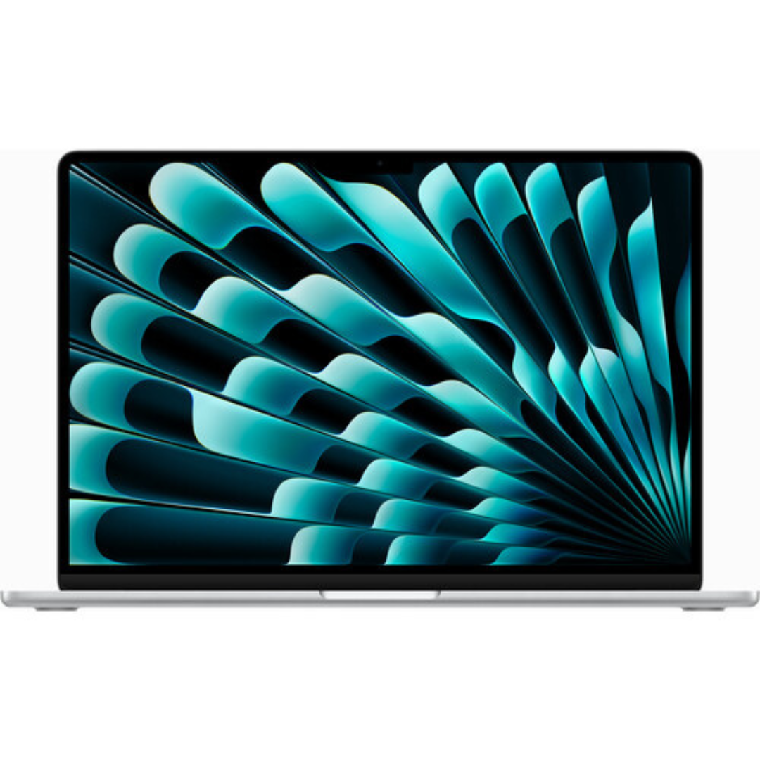 Apple Macbook Air M2 chip 8 core CPU - 10 core GPU, 8GB RAM, 256GB SSD, MacOS Monterey 12, 15.3”, Retina Display (2560 x 1664), Silver, 1080P FHD camera, Fingerprint reader, Backlit keyboard- MQKR3LL/A0