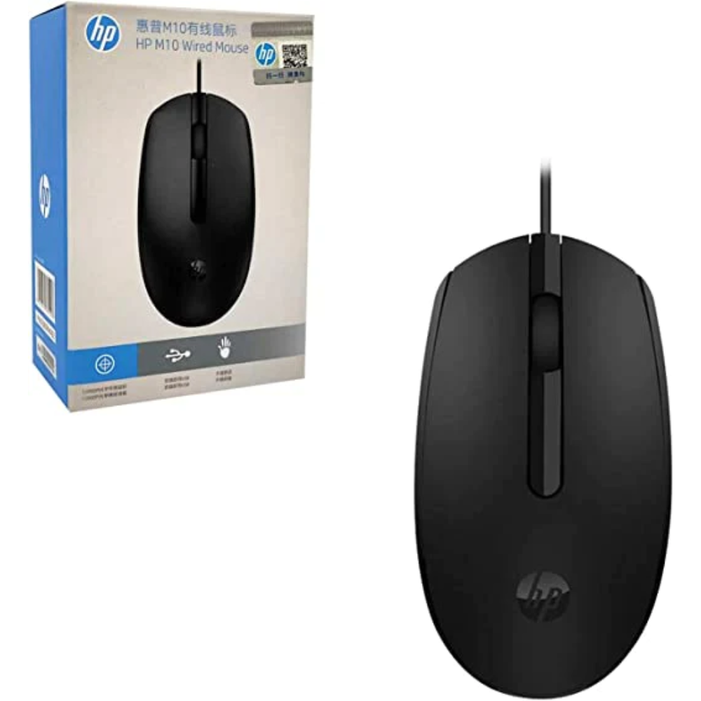 HP M10 Black Wired USB Mouse-6CB80PA