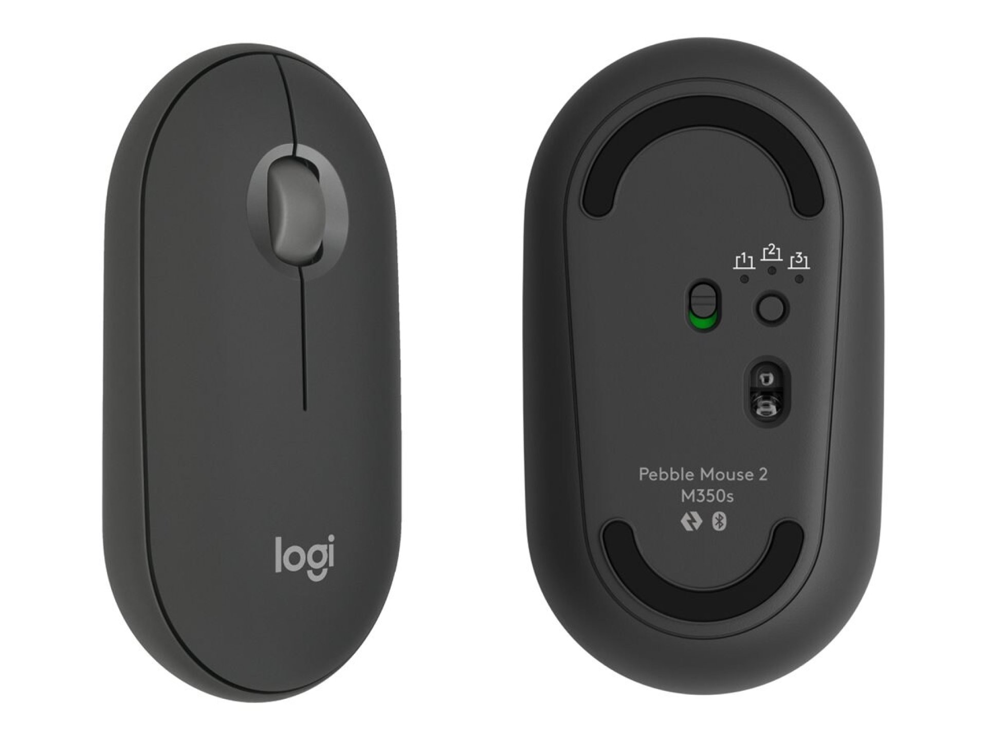 Logitech Pebble M350s Slim and Silent Bluetooth Mouse - Tonal Graphite - 910-0070150