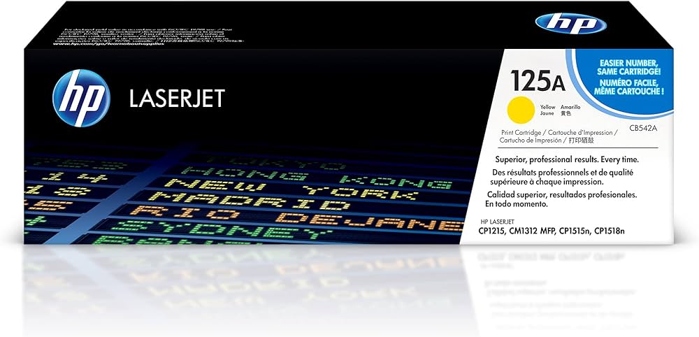HP 125A Yellow Original LaserJet Toner Cartridge- CB542A0