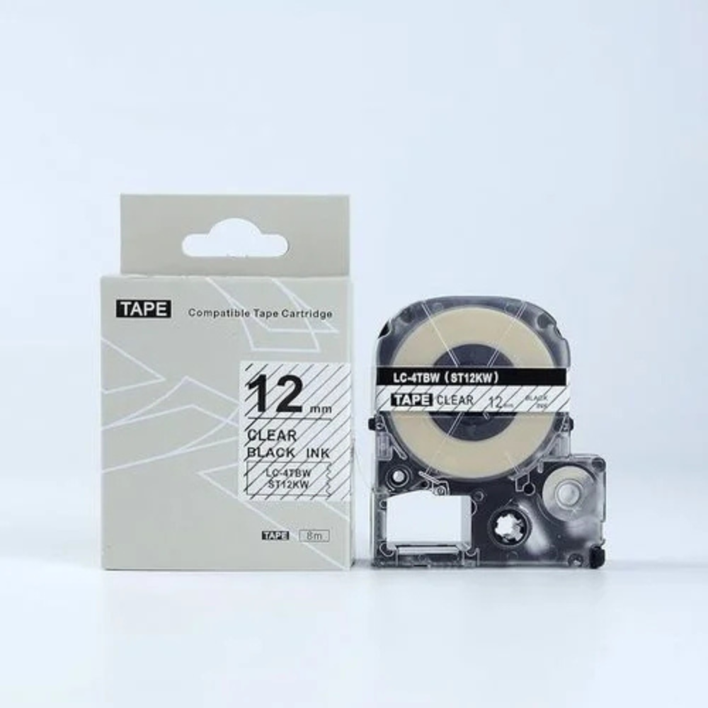 Epson SS-12KW Label Tape 12mm x 8m Black on White 