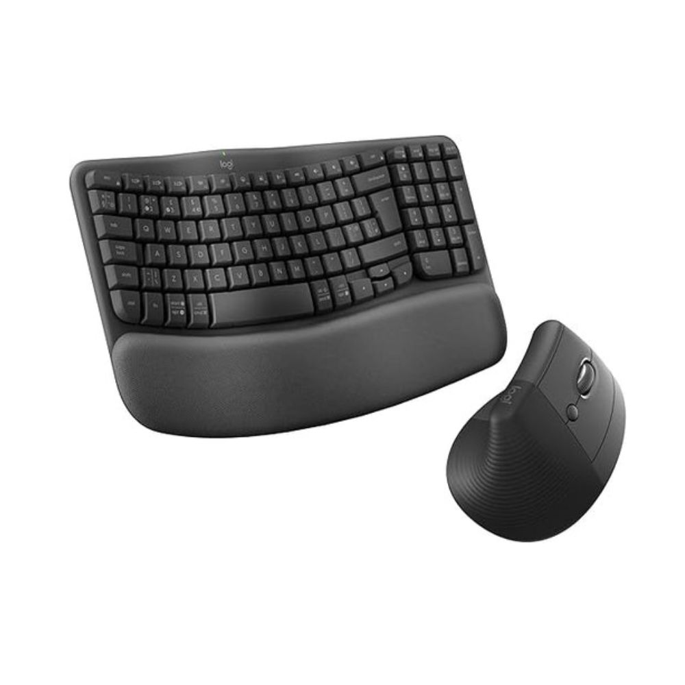 Logitech Wave Keys Wireless and Bluetooth Keyboard and Mouse Graphite - 920-013635