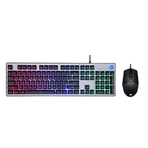 HP KM300F Wired Gaming Keyboard & Mouse Combo, Membrane Backlit, 26 Keys Anti-Ghosting, 3 LED Indicators & 3D 6K USB Mouse with 6400DPI, Six-Speed Cyclic Resolution Switching (8AA01AA)