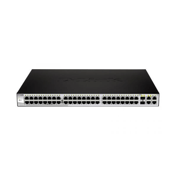 48-Port 10/100BaseT + 2-Port 10/100/1000Mbps Copper + 2 Combo Copper/SFP Smart Switch (DES-1210-52)3