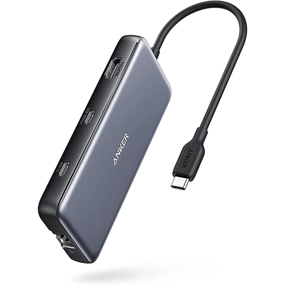 Anker USB C Hub, 555 USB-C Hub (8-in-1), with 100W Power Delivery, 4K 60Hz HDMI Port, 10Gbps USB C and 2 USB A Data Ports, Ethernet Port, microSD and SD Card Reader- A8383HA12