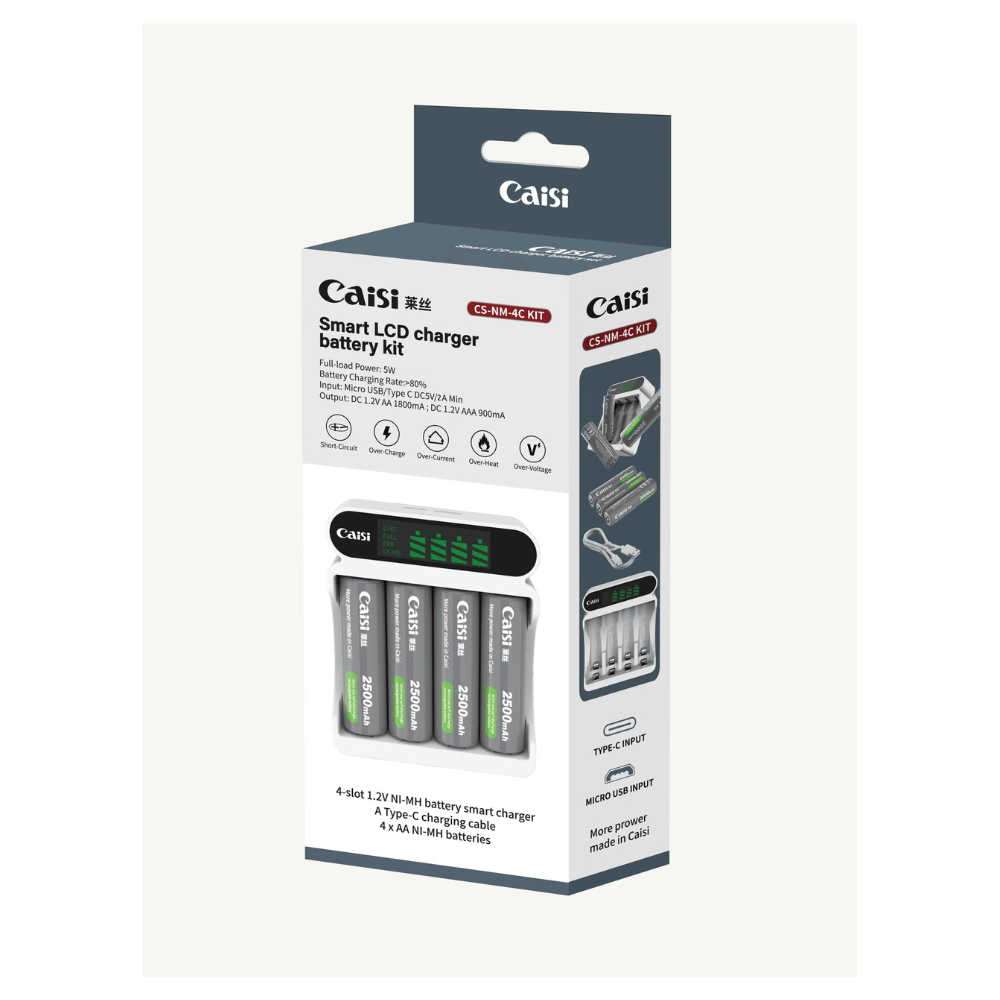 Caisi AA Rechargeable Batteries With Lcd Charger2