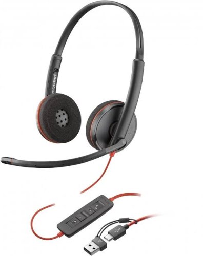 Poly Blackwire 3220 Stereo USB-C Headset + USB-C/A Adapter (Bulk) – 8X228A6