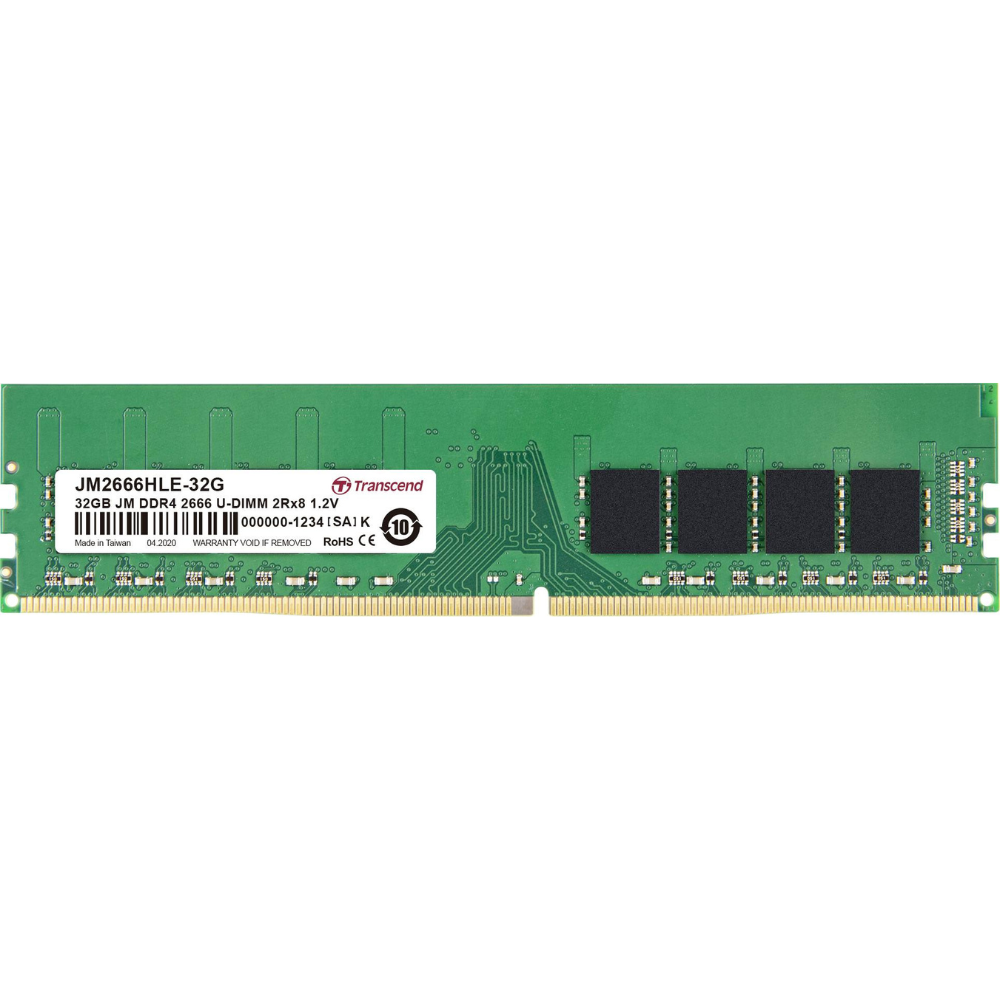 Transcend 32GB DDR4 2666 MHz DIMM (1 x 32GB)- JM2666HLE-32G0