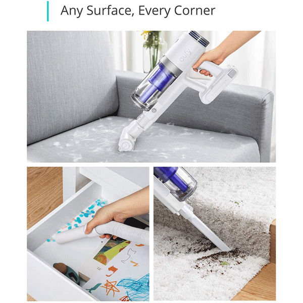 eufy by Anker, HomeVac S11 Go, Cordless Stick Vacuum Cleaner, Lightweight, Cordless, 120AW Suction Power, Detachable Battery, Cleans Carpet to Hard Floor0