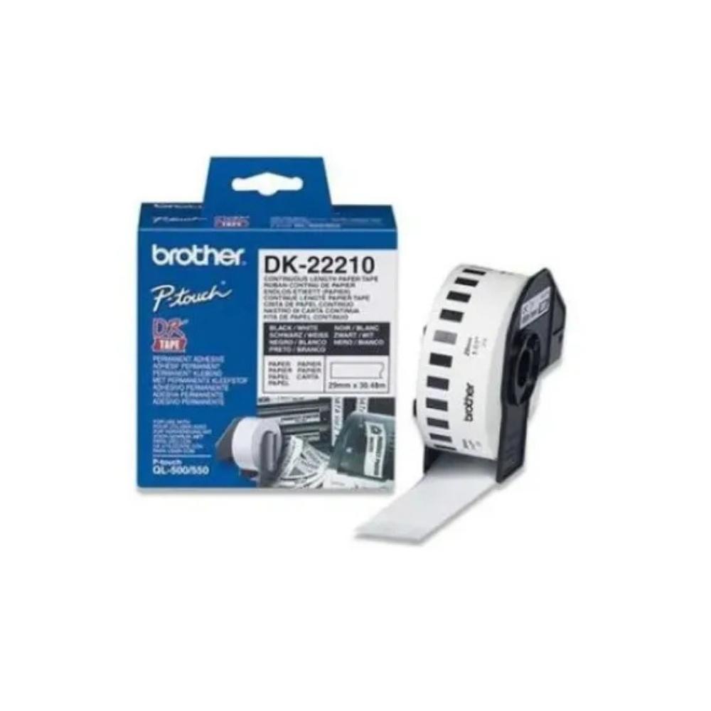 Brother DK-22210 Black on White Labelling tape