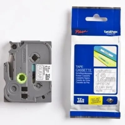 12mm 8m Black on white Tape