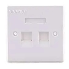 GIGANET Dual Port Faceplate – 86mm x 86mm, 2 Keystone Slots0