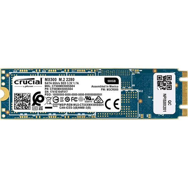 Crucial MX500 500GB 3D NAND SATA M.2 (2280SS) Internal SSD, up to 560MB/s - CT500MX500SSD44
