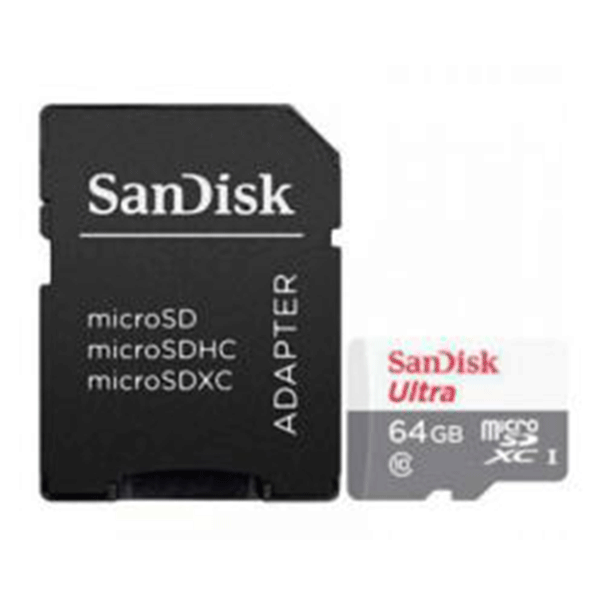 SanDisk MicroSD CLASS 10 100MBPS 64GB with Adapter (SDSQUNR-064G-GN3MA)3