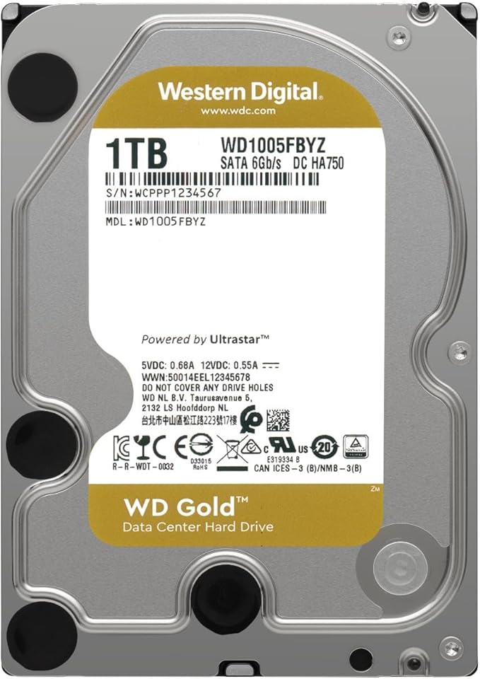 WD Gold Enterprise Class Hard Drive 8TB, 256MB, 7200rpm- WD8004FRYZ3