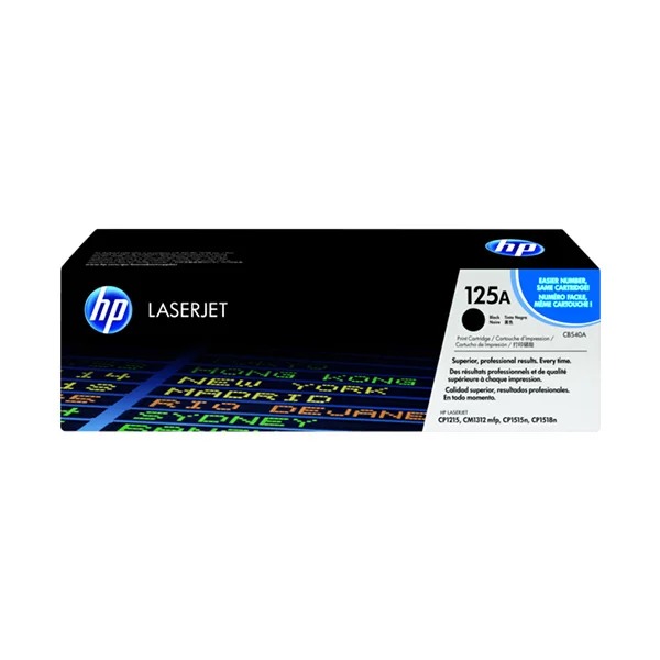 HP 125A Black Original LaserJet Toner Cartridge- CB540A0