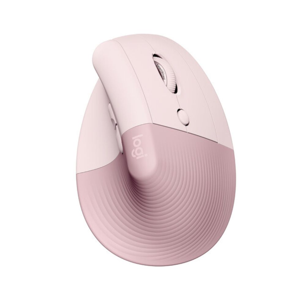 Logitech Lift Vertical Ergonomic Wireless and Bluetooth Mouse - Rose - 910-006478