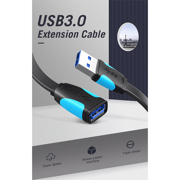 VENTION FLAT USB 3.0 EXTENSION CABLE 3METER2